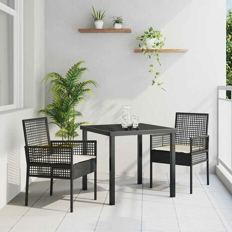 Tuinstoel 2 pcs Zwart 53 x 60 x 85cm poly rattan