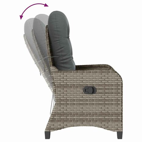 Ligstoel Grijs 56 x 66 x 95cm poly rattan