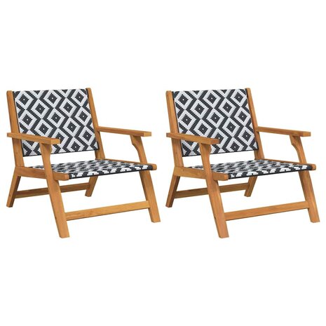 Tuinmeubelen 2 pcs Wit 67 x 78 x 73cm Massief acaciahout