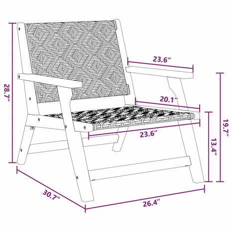 Tuinmeubelen 2 pcs Wit 67 x 78 x 73cm Massief acaciahout