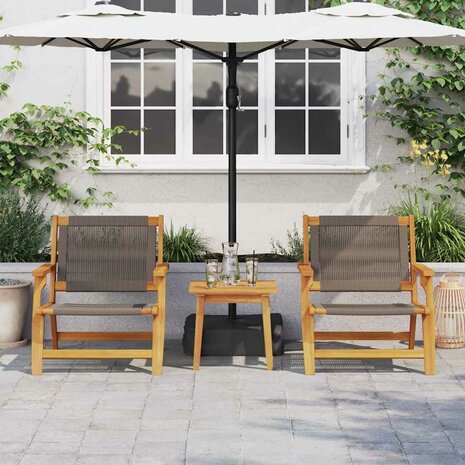 Tuinstoelen met Tafel 3 pcs Grijs 45 x 45 x 40 cm