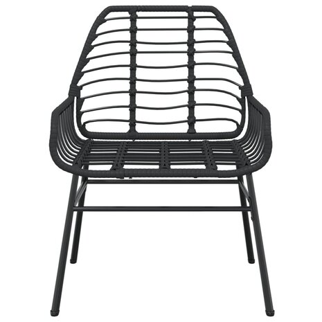 Tuinstoelen 2 st poly rattan zwart