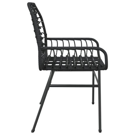Tuinstoelen 2 st poly rattan zwart