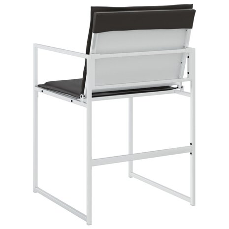 Tuinstoelen 4 st met kussens staal en textileen wit
