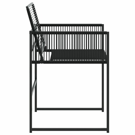 Tuinstoelen 4 st poly rattan zwart