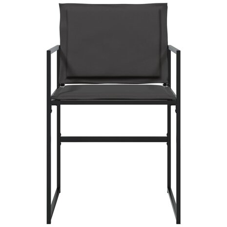 Tuinstoelen 4 st met kussens staal en textileen zwart