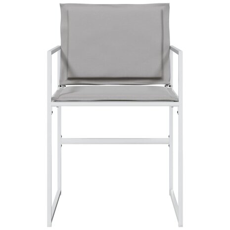 Tuinstoelen 4 st met kussens staal en textileen wit