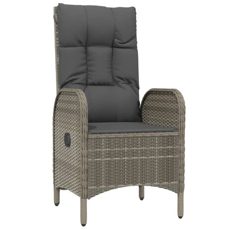 Tuinstoelen 2 st poly rattan grijs