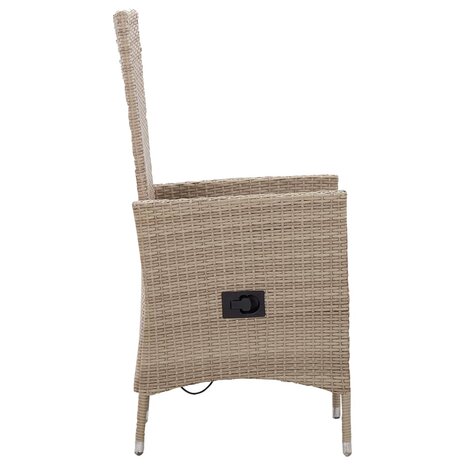 Tuinstoelen 2 st met kussens poly rattan beige