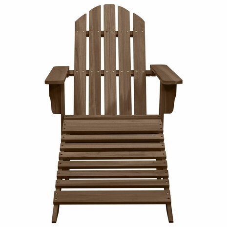 Tuinstoel met voetenbank hout bruin