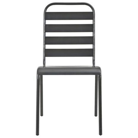 Tuinstoelen stapelbaar 2 st staal grijs
