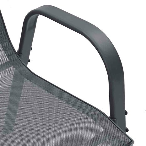 Tuinstoelen stapelbaar 6 st textileen stof grijs