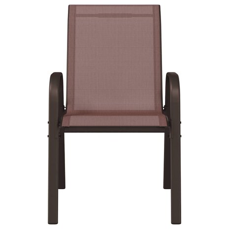 Tuinstoelen stapelbaar 6 st textileen stof bruin