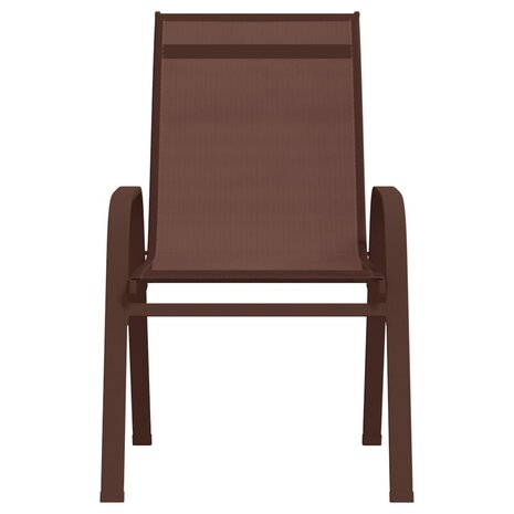 Tuinstoelen stapelbaar 4 st textileen stof bruin