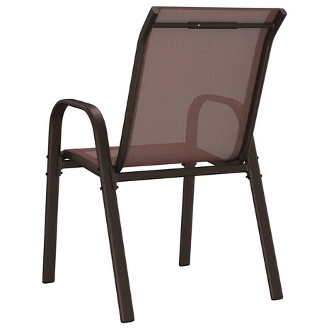 Tuinstoelen stapelbaar 4 st textileen stof bruin