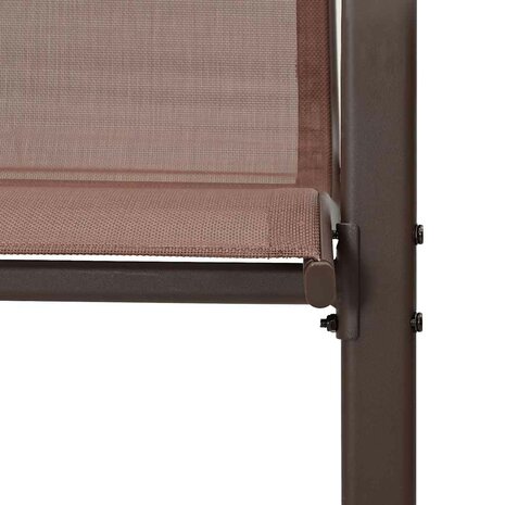 Tuinstoelen stapelbaar 4 st textileen stof bruin