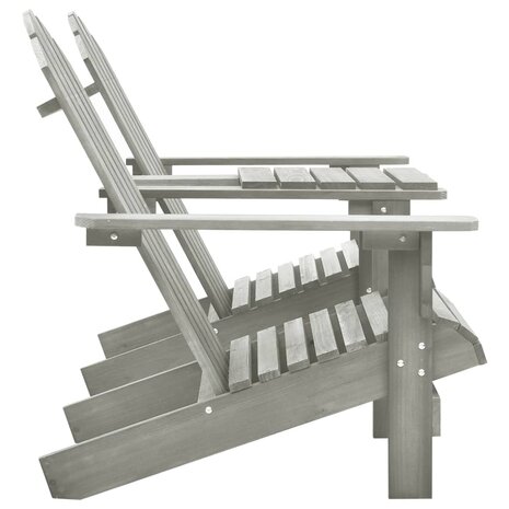 Tuinstoelen Adirondack met tafeltje massief vurenhout grijs