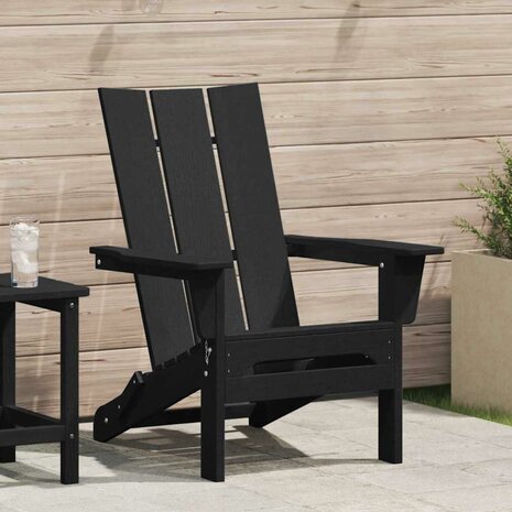 Vouw Adirondack Stoel Zwart 74.5 x 80.5 x 90cm Kunststof