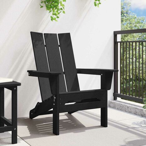Vouw Adirondack Stoel Zwart 74.5 x 80.5 x 90cm Kunststof