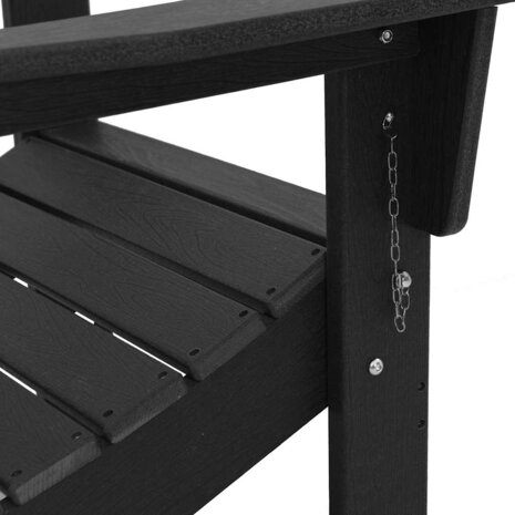Vouw Adirondack Stoel Zwart 74.5 x 80.5 x 90cm Kunststof