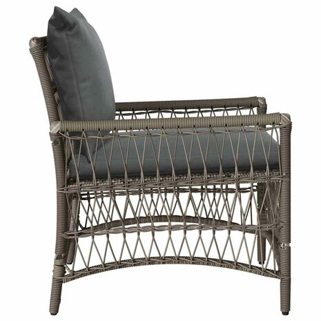 Tuinstoel Grijs 60 x 70 x 78cm poly rattan