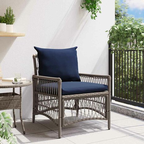 Tuinstoel Grijs 60 x 70 x 78cm poly rattan