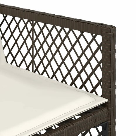 Tuinstoelen 4 st met kussens poly rattan bruin