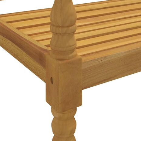 Bankje Batavia met crèmekleurig kussen 150 cm massief teakhout