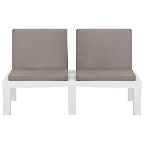 Loungebank met kussen kunststof wit