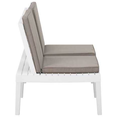Loungebank met kussen kunststof wit