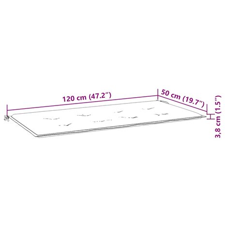 Tuinbank 2-zits met kussen 120 cm massief eucalyptushout