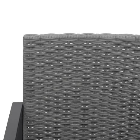 Tuinbank 2-zits met kussens polypropeen rattan donkergrijs