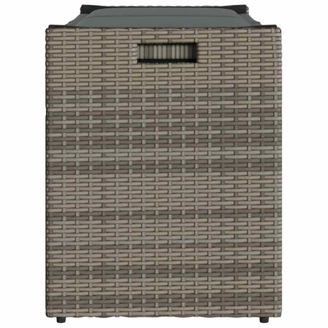 Opbergbank met kussen voor buiten 100 cm poly rattan grijs
