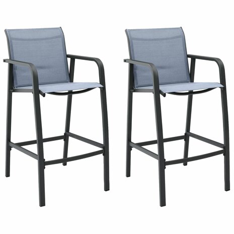 Tuinbarstoelen 2 st textileen grijs