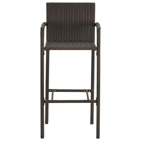 Barkrukken 2 st poly rattan bruin