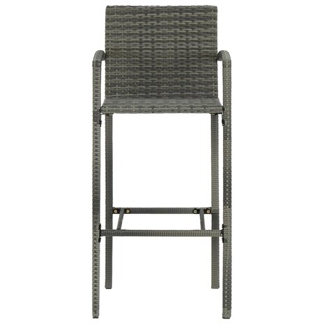 Barkrukken 2 st poly rattan grijs