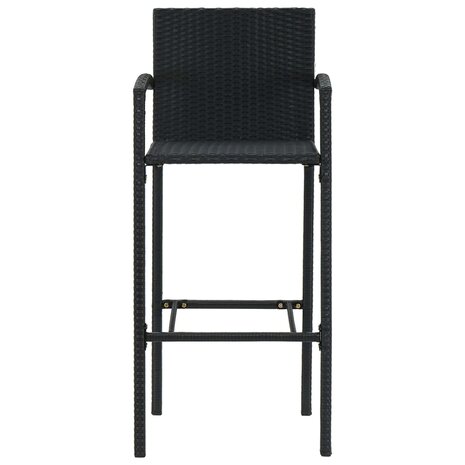 Barkrukken 4 st poly rattan zwart