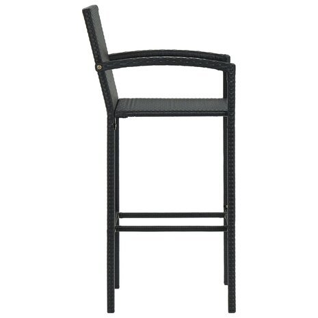 Barkrukken 4 st poly rattan zwart