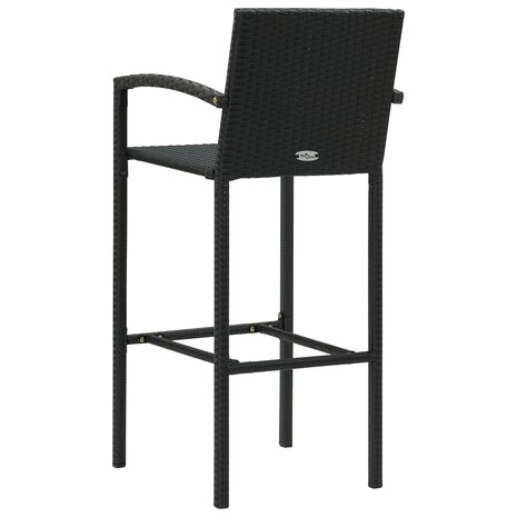 Barkrukken 4 st poly rattan zwart