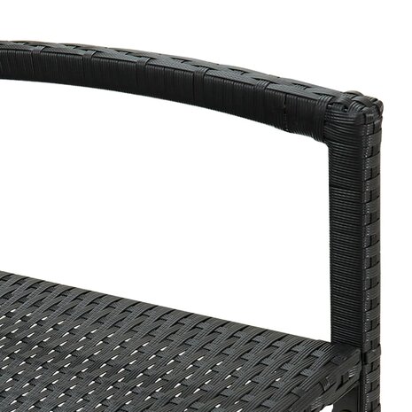 Barkrukken 4 st poly rattan zwart