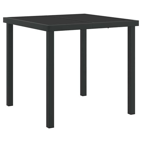Tuin Eetset 5 pcs Zwart HDPE