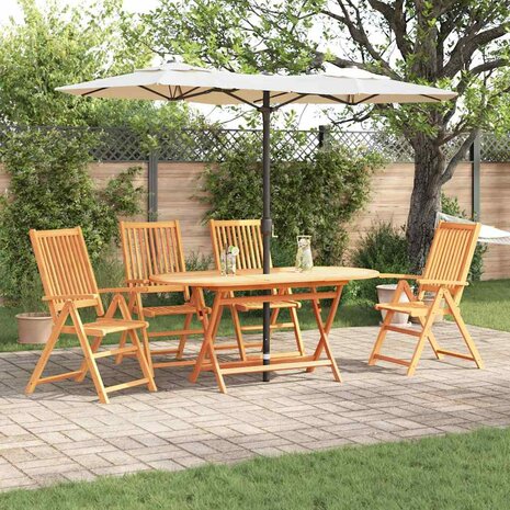 Tuin Eetset 5 pcs Bruin Massief acaciahout