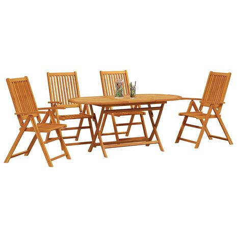 Tuin Eetset 5 pcs Bruin Massief acaciahout