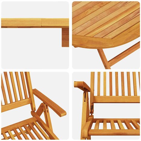 Tuin Eetset 5 pcs Bruin Massief acaciahout