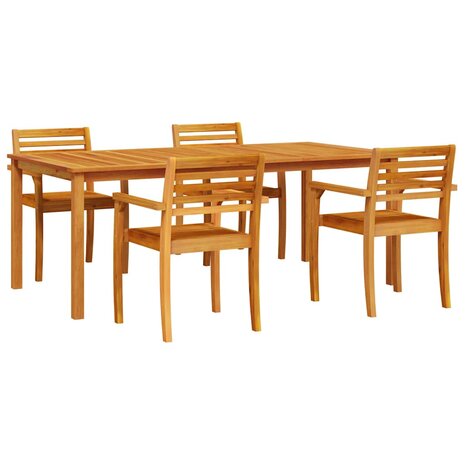 Tuin Eetset 7 pcs Bruin Massief acaciahout