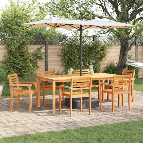 Tuin Eetset 9 pcs Bruin Massief acaciahout