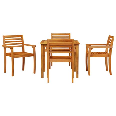 Tuin Eetset 5 pcs Bruin Massief acaciahout