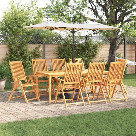 Tuin Eetset 9 pcs Bruin Massief acaciahout