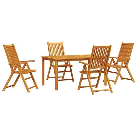 Tuin Eetset 5 pcs Bruin Massief acaciahout