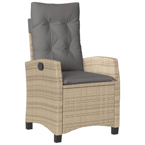 5-delige Tuinset met kussens poly rattan beige